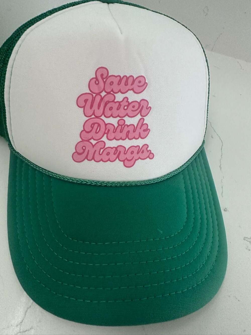 Save Water Drink Margs Green and White Trucker Hat